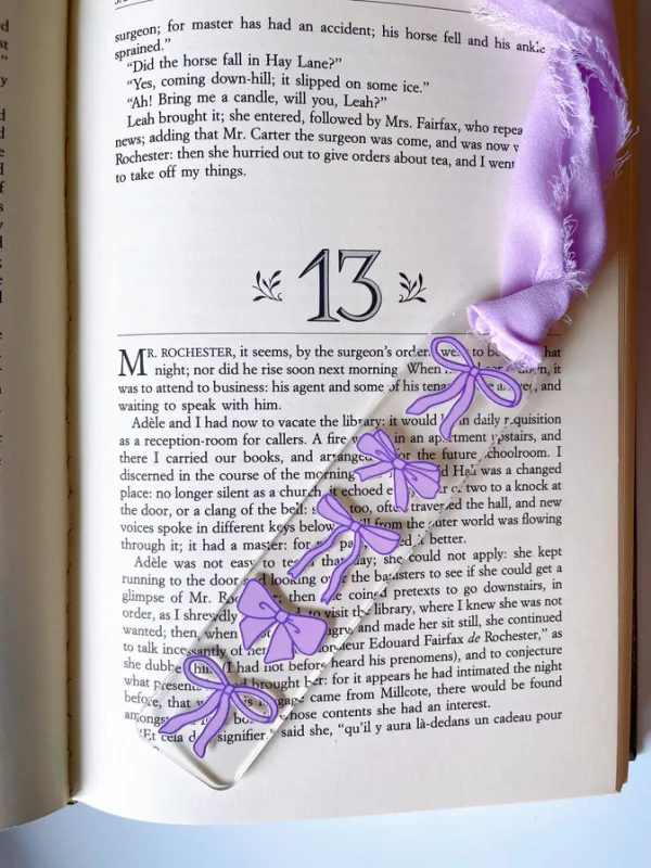 CS Acrylic Bookmarks-Purple Bows