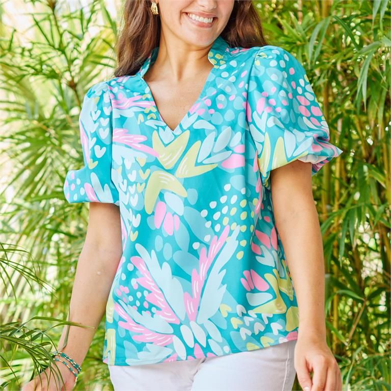 Kenzie Aloha Green Top