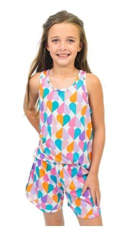 Kids Sweet Heart Tank Jammie Set