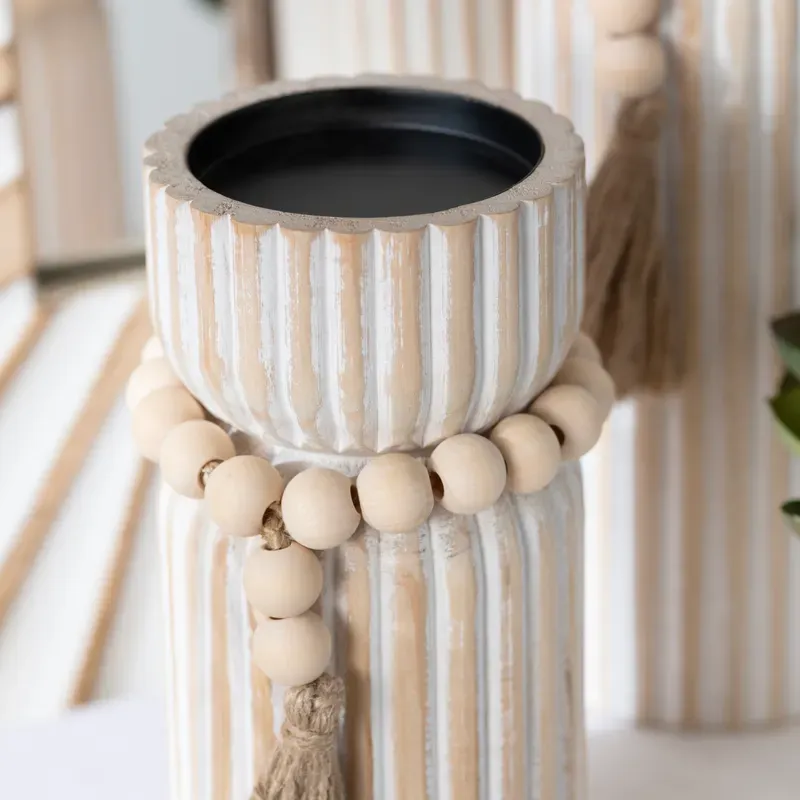 Kingsley Wood Candle Holder Small
