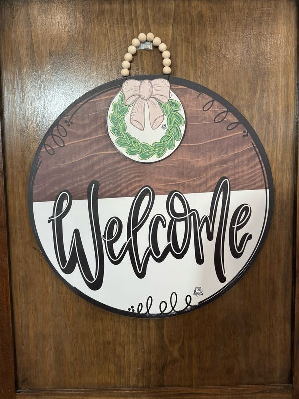 Classic Stained Welcome Door Hanger