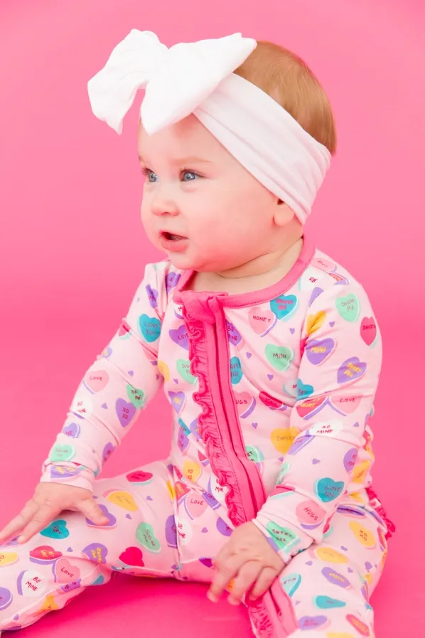 Be My Valentine Ruffle Footie PJs