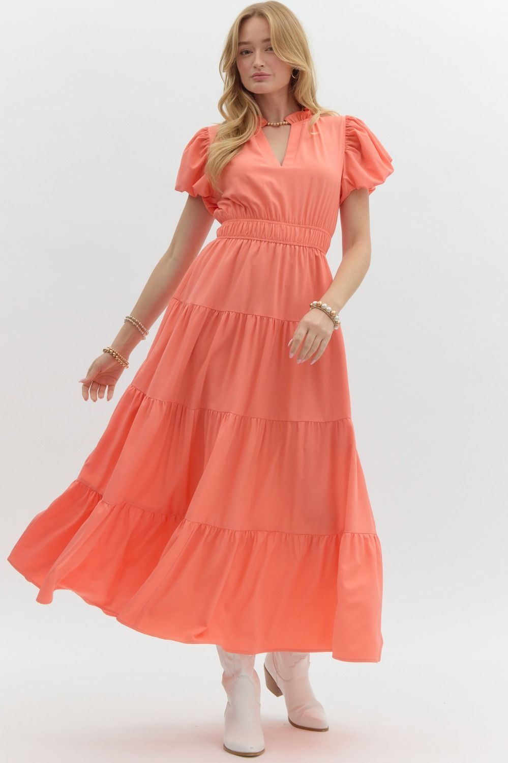 Oh My Darling Dress-Coral Peach
