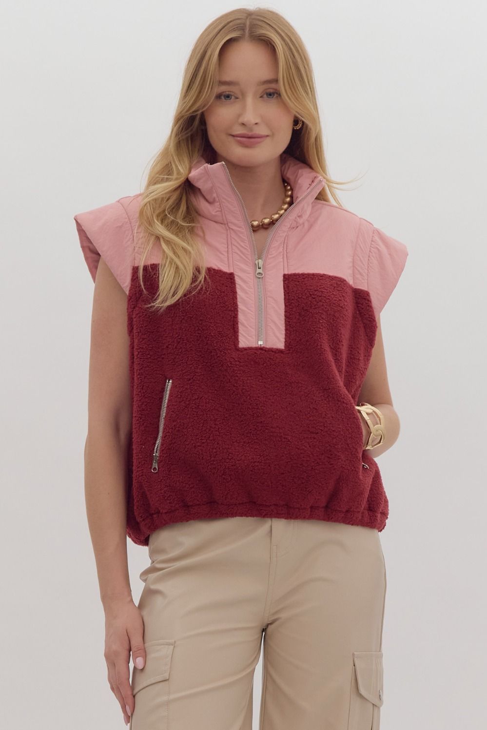 So Stylish Vest-Burgundy
