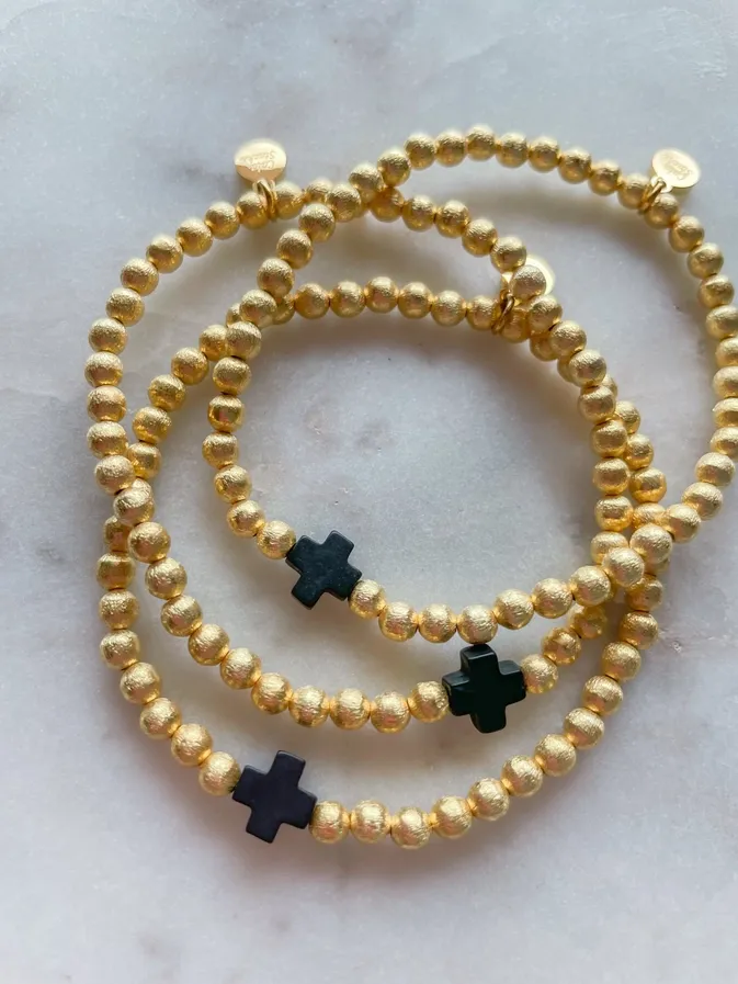 Black Colored Cross Bracelet