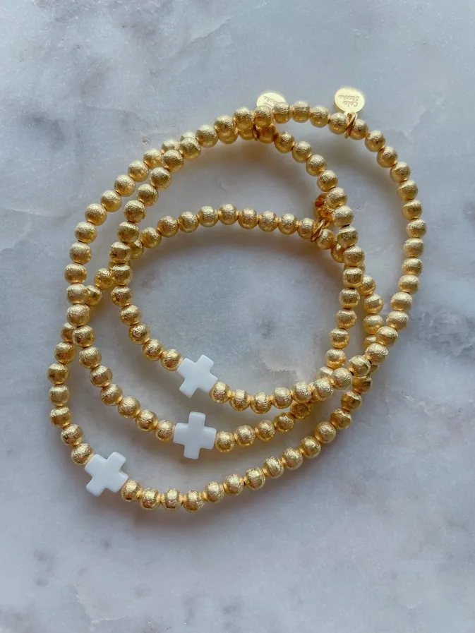 White Colored Cross Bracelet
