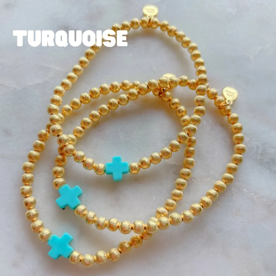 Turquoise Colored Cross Bracelet