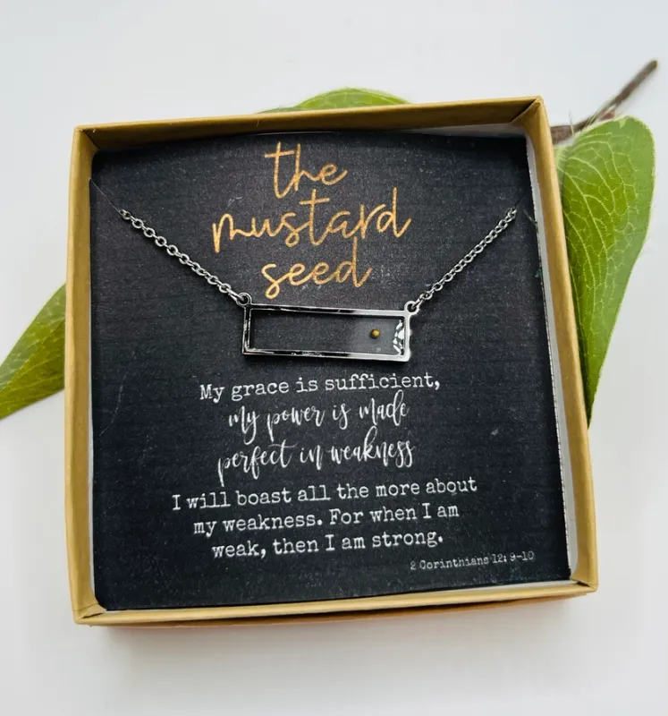 Mustard Seed Necklace-Silver