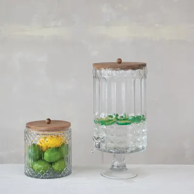 8qt Cut Glass Beverage Dispenser