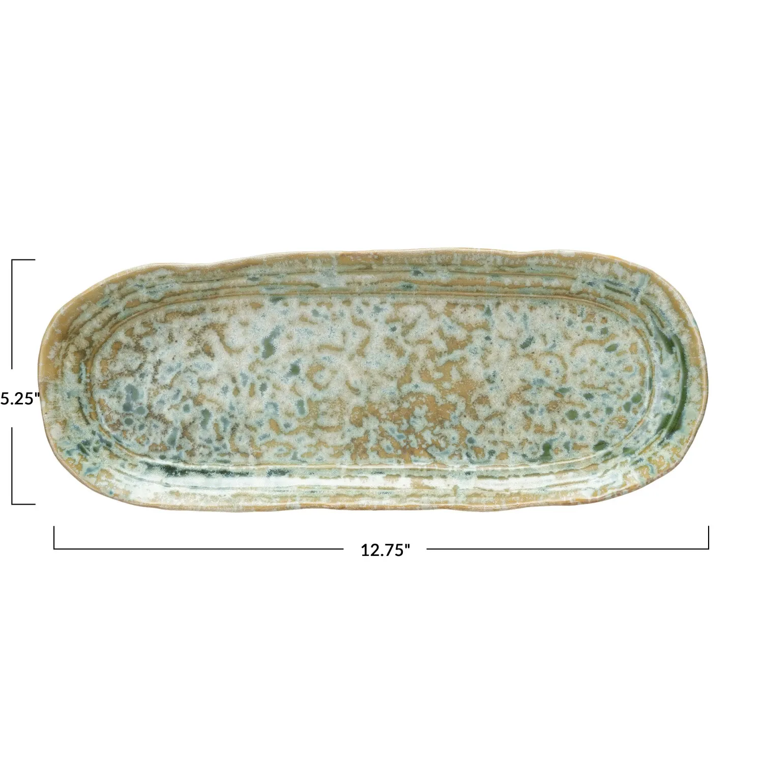Stoneware Platter-Green-DF8627