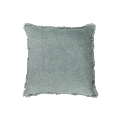 Sq Linen Pillow W/Fringe-DF8107