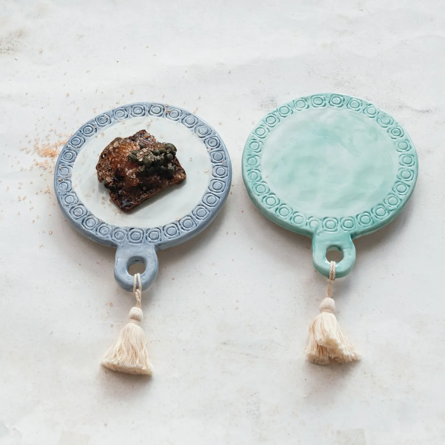 Stoneware Mini Tapa Board W/Tassel-DF9834a