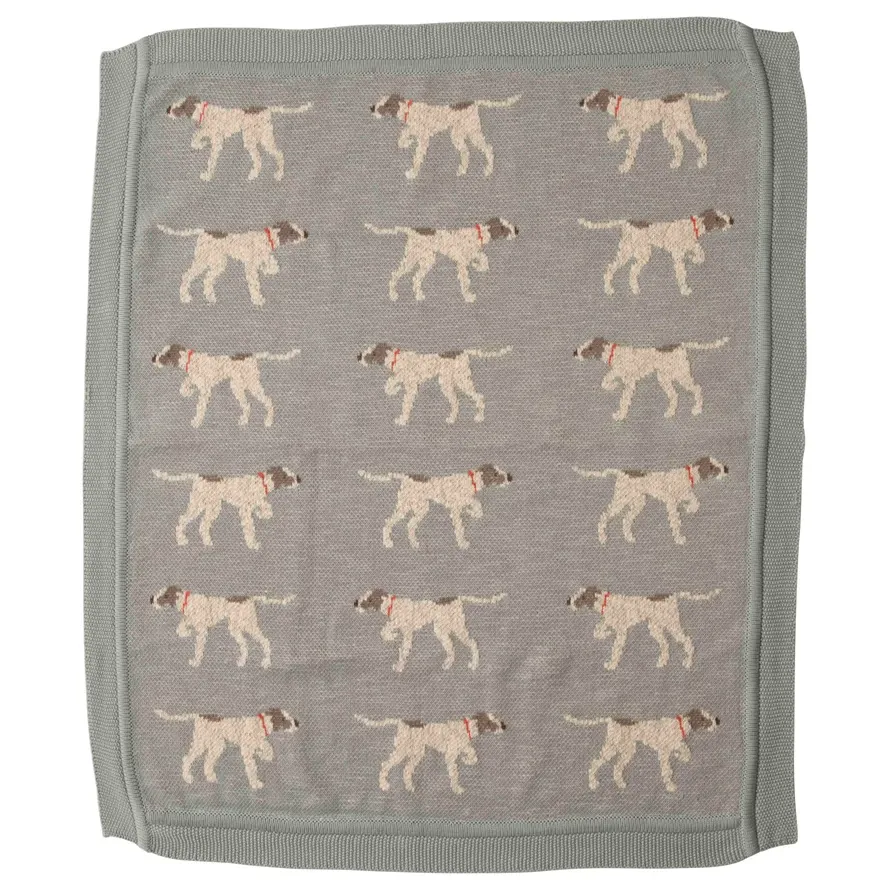 Cotton Blanket W/Dog