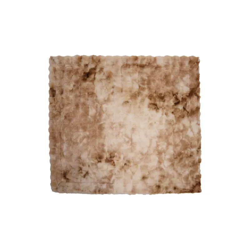 Single Side Fur &amp; Solid Velvet Throw