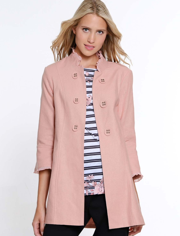 Blush Bttn Lined Jacket