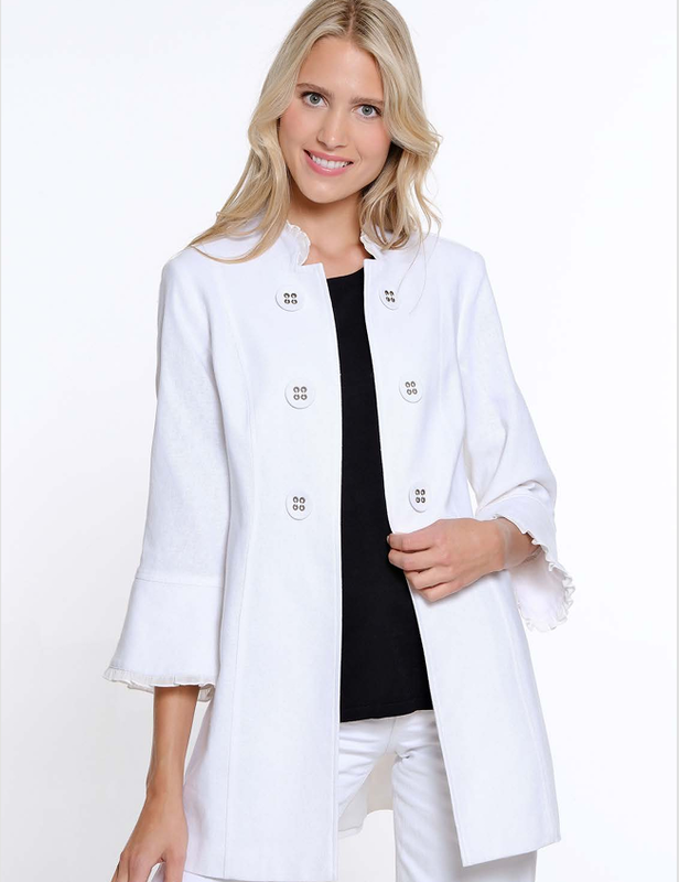 White Bttn Lined Jacket
