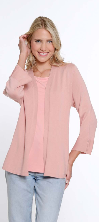 Blush Open Frt Swtr Cardigan