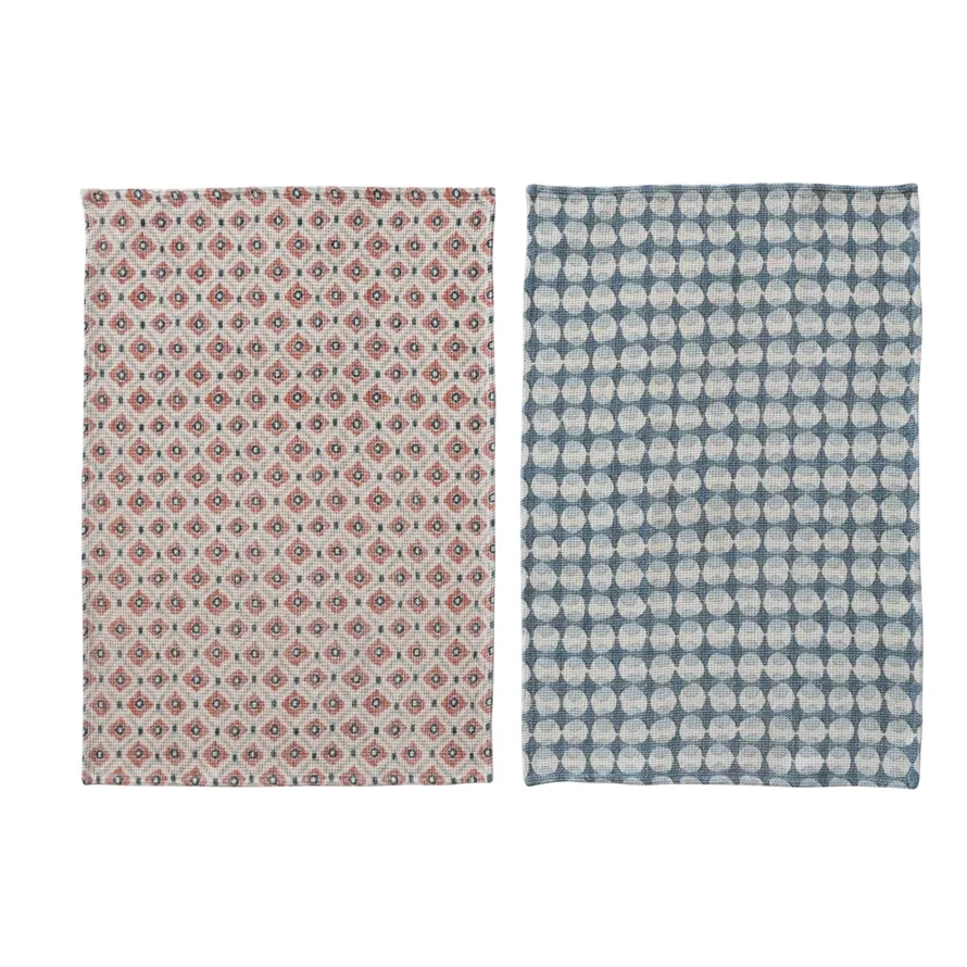 Cotton Waffle Weave Printed Kitchen Towels