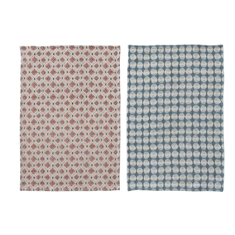 Cotton Waffle Weave Printed Kitchen Towels