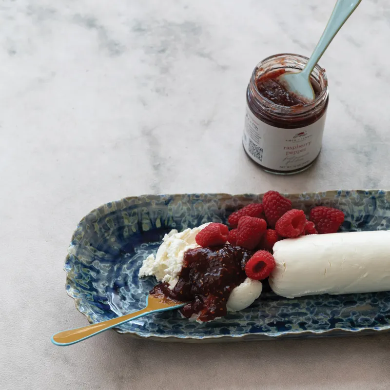 Raspberry Pepper Cheese Preserves
