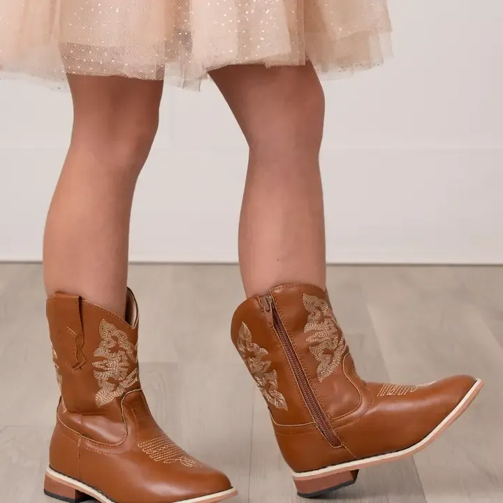 Kids&#39; Unisex Brown Cowboy Boots