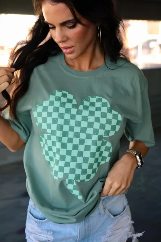 Checkered Clover Tee