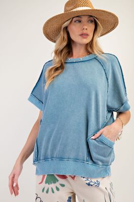 Spring Drift Top-Faded Teal