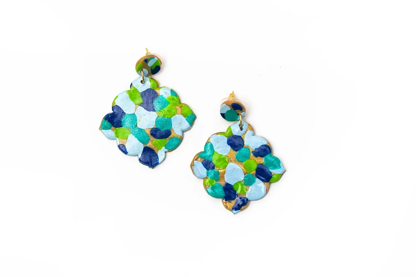 Multi Blues Confetti Dangles