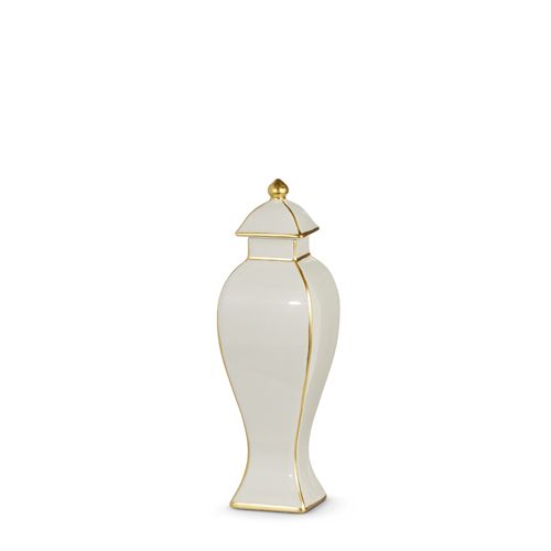 11.5&quot; Gold Accent Decorative Ginger Jar
