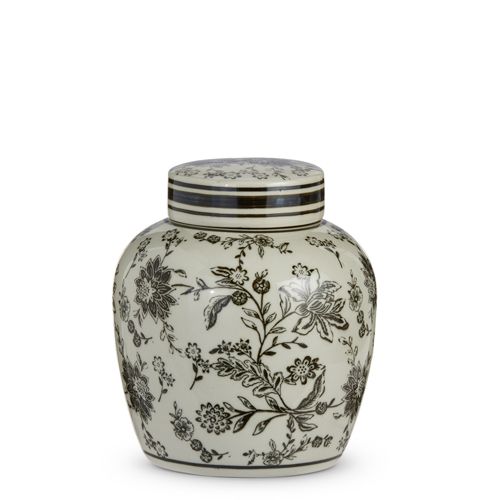 8&quot; Brown &amp; Ivory Lidded Jar