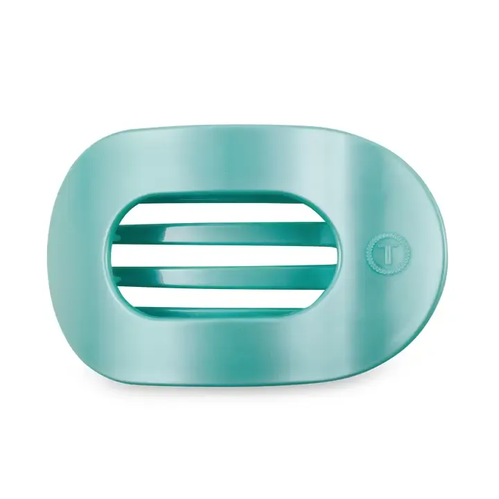 Round Flat Hair Clip Large Totally Turquoise