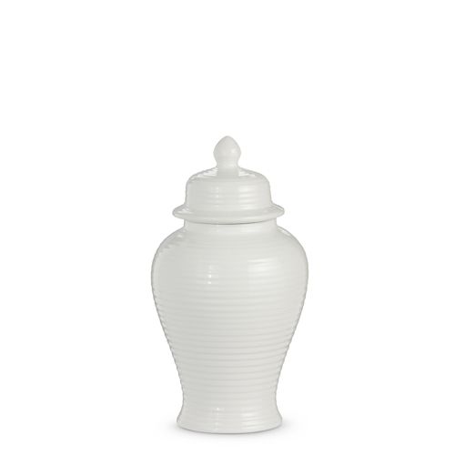 10.5&quot; White Ginger Jar