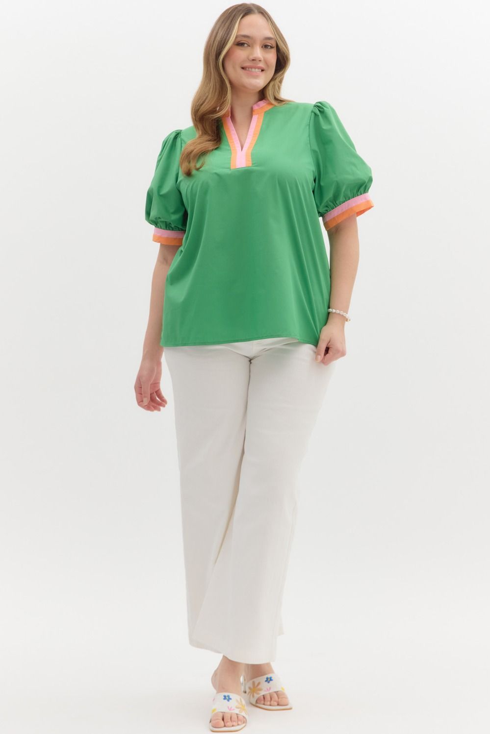 Citrus Twist Plus Top-Green