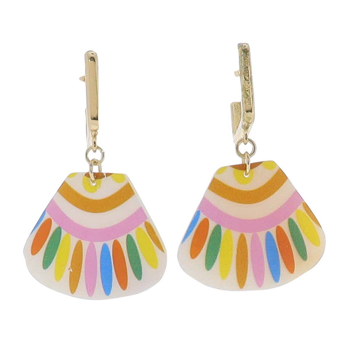 Multi Painted Shell Earring