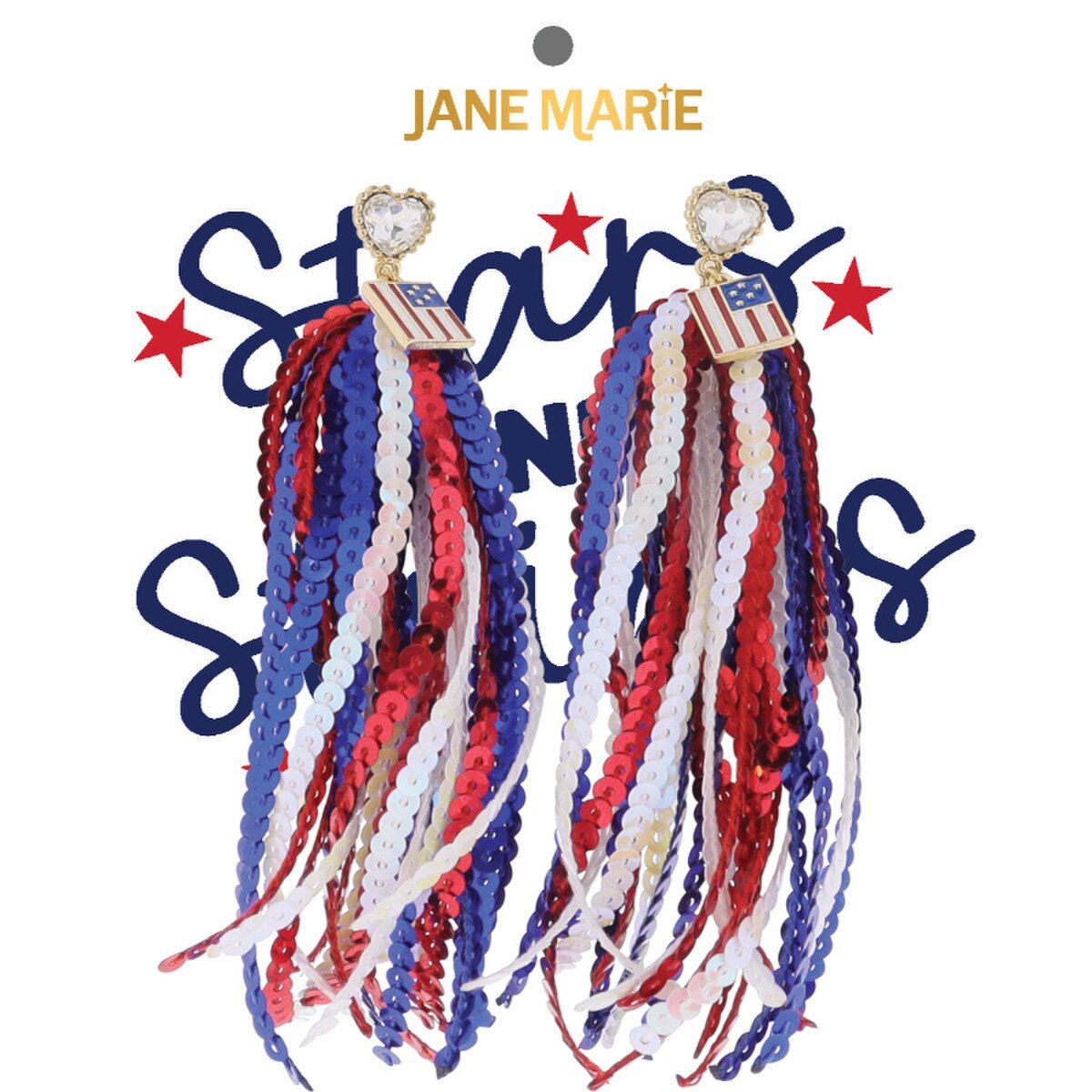 Red, White &amp; Blue Strands Earrings