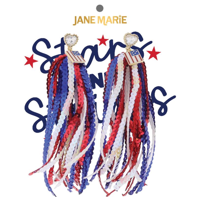 Red, White &amp; Blue Strands Earrings