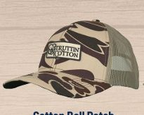 Cotton Boll Patch on New School Camo Trucker