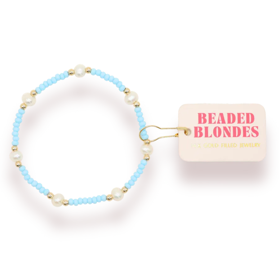 VG Beaded Blonde- Pastel Blue Pearl