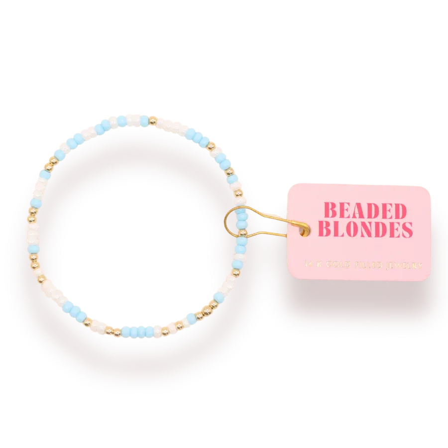 VG Beaded Blonde Sprinkle Pastel Blue &amp; White EXT