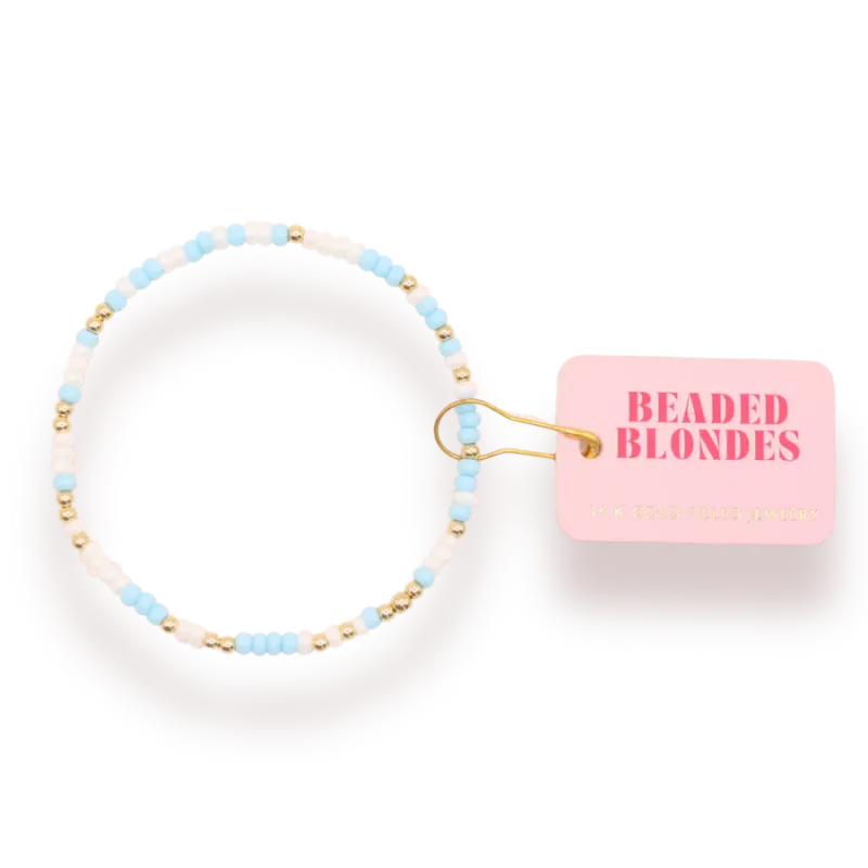 VG Beaded Blonde Sprinkle Pastel Blue &amp; White EXT