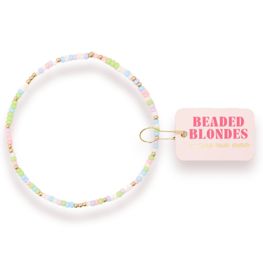 VG Beaded Blonde- Pastel Spring Anklet