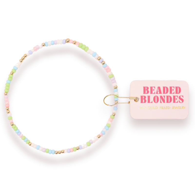 VG Beaded Blonde- Pastel Spring Anklet