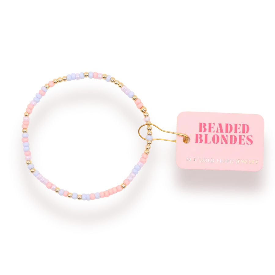 VG Beaded Blonde Sprinkle- Pastel Pink/Periwinkle/Lilac