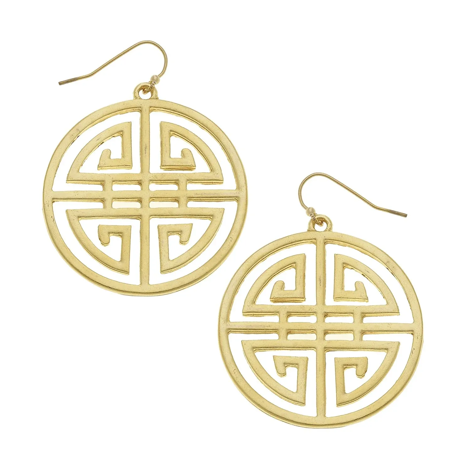 VG Gold Medallion Wire Earring