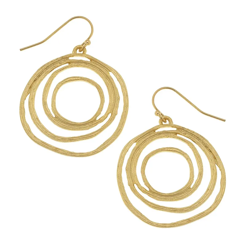 VG Gold Round Swirl Filigree Cast Earring