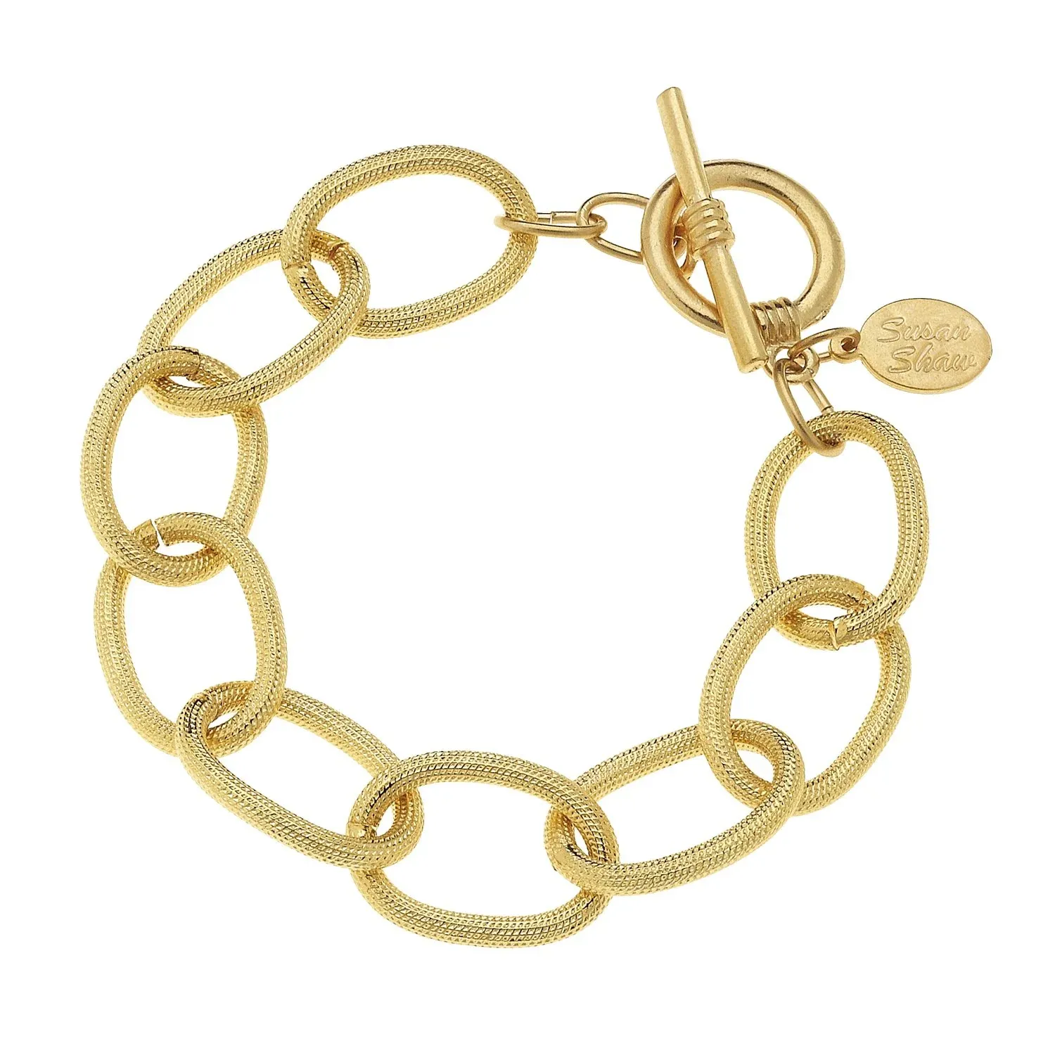 Vg Gold Oval Loop Chain Bracelet