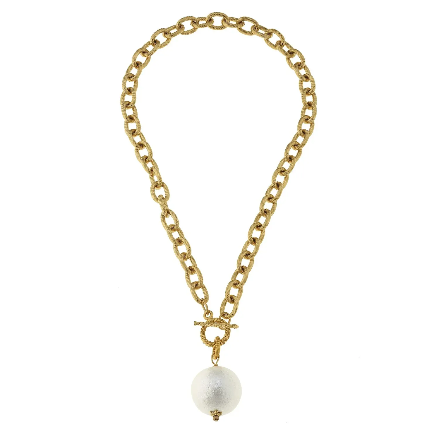 VG Gold Chain w/Single Cotton Pearl Necklace