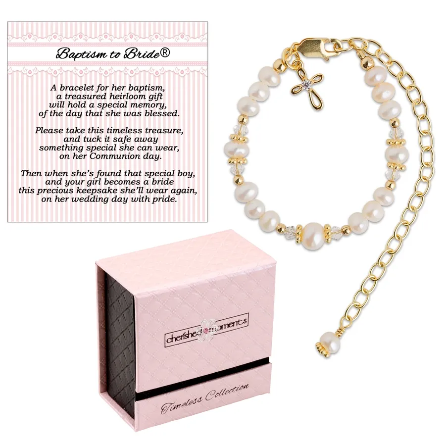 14k Gold Baptism to Bride Bracelet