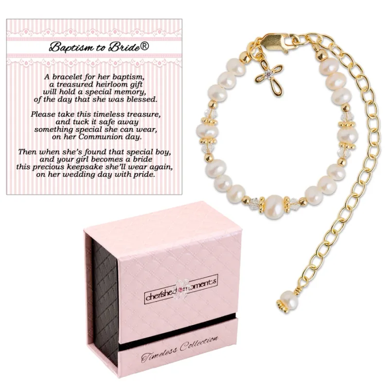 14k Gold Baptism to Bride Bracelet