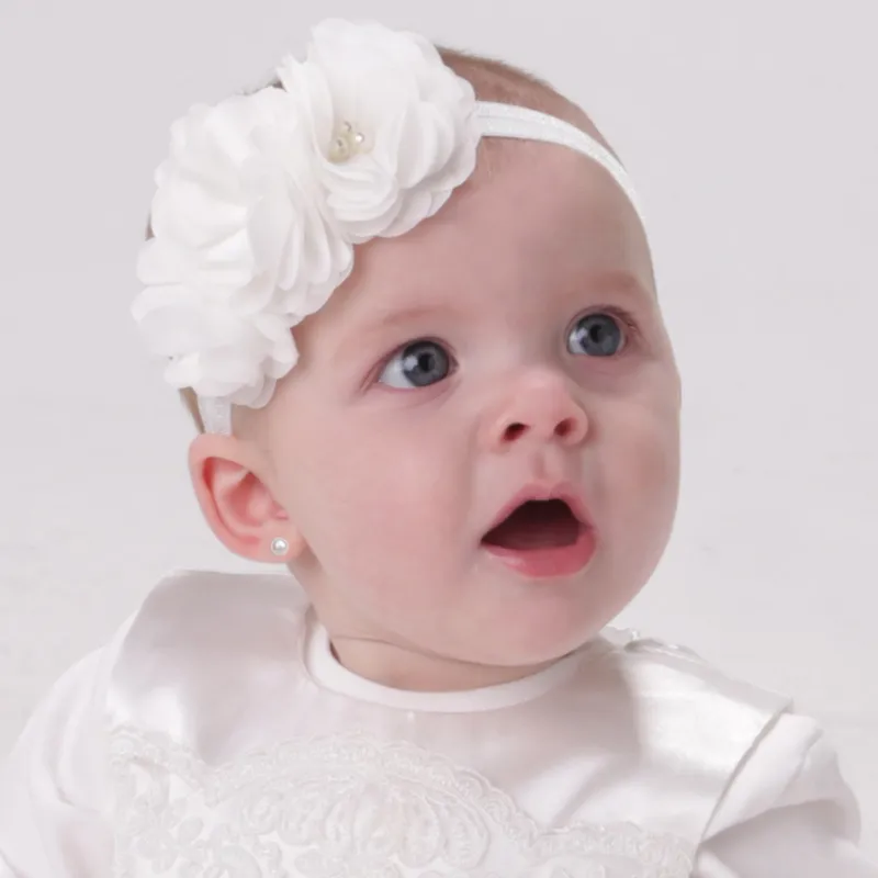 Sterling Silver Baby Baptism Pearl Earrings